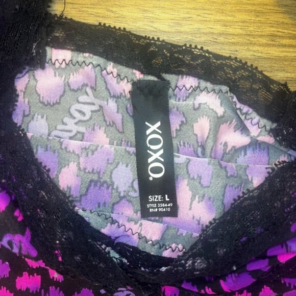 XOXO Lace Trim Purple Leopard Cami – Size L - Picture 4 of 7